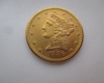 1889-S gold coronet $5 half eagle 1