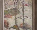 george noyes oil board winter scene 1