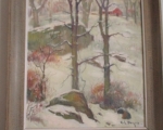 george noyes oil board winter scene 2