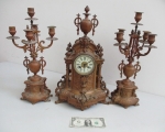 brass clock and candleabras 1