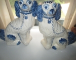 hand painted staffs dogs