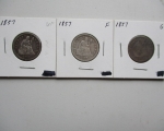 24 1853, 1857 1876 and other Seated Liberty Quarters 3