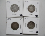 24 1853, 1857 1876 and other Seated Liberty Quarters 4