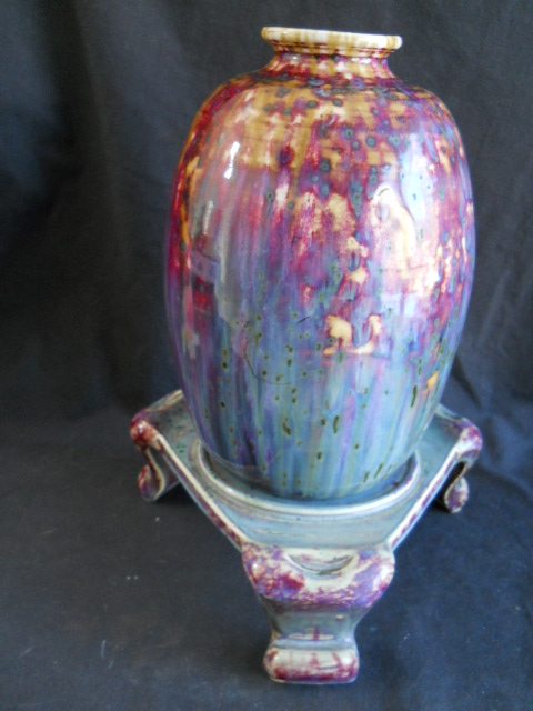 Ruskin Peach Bloom pottery vase
