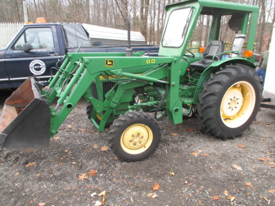 John Deere front-loader tractor