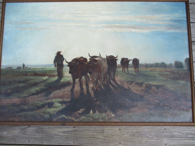 Mary Lyle Durgin farm scene oil on canvas