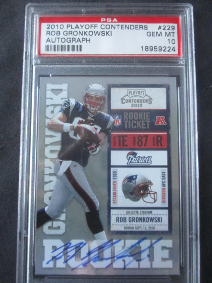 Autographed Rob Gronkowski rookie card - sold for $1,000 at our December 2021 auction from a Providence estate