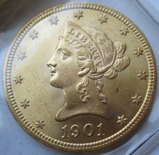 1901 Liberty Head Ten-Dollar Gold Coin