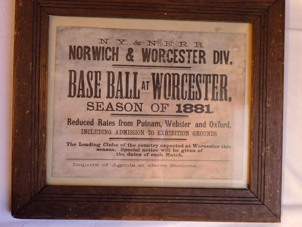 1881 Norwich & Worcester Railroad Poster For Trip To 1881 - sold at auction for $1,300