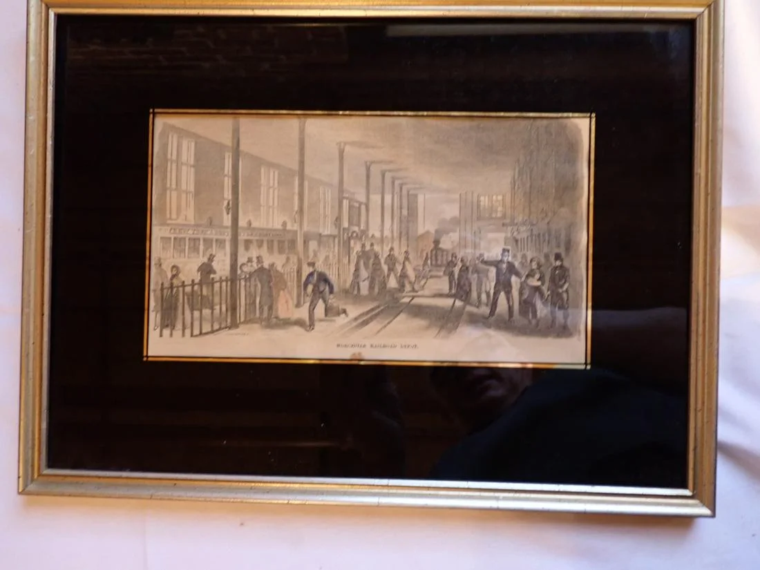 Worcester Railroad Depot Colored Engraving - sold at auction for $110