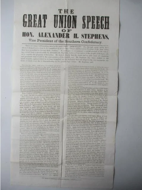 1861 - The Great Union Speech Broadside - sold at auction for $140