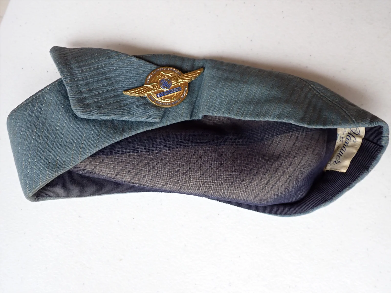 1950'S/60'S Pan Am Stewardess Cap With Badge - sold at auction for $350