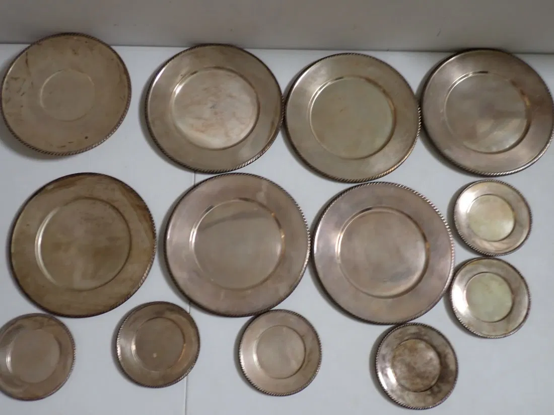 Webster Sterling Silver Cake Plate, Dinner Plates, and Dessert Plates - sold at auction for $3,250