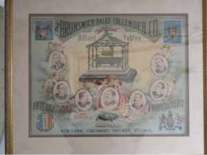 Brunswick Balke Collender Co. Billiards Table International Tournament Poster, sold at auction for $4,500