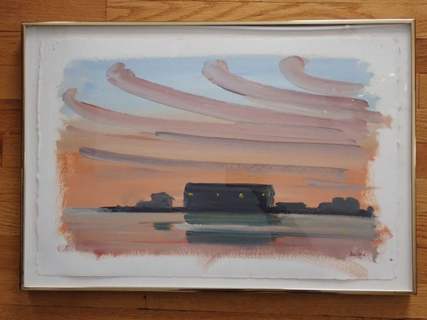Provincetown Pier, Sweeping Sky, 1984 Paul Resika Oil on Paper - sold at auction $4,500